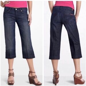 7 For All Mankind Dark Blue Cropped Jeans